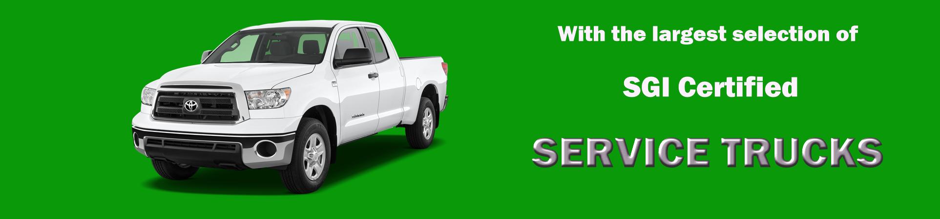 We carry SGI Certified used service trucks